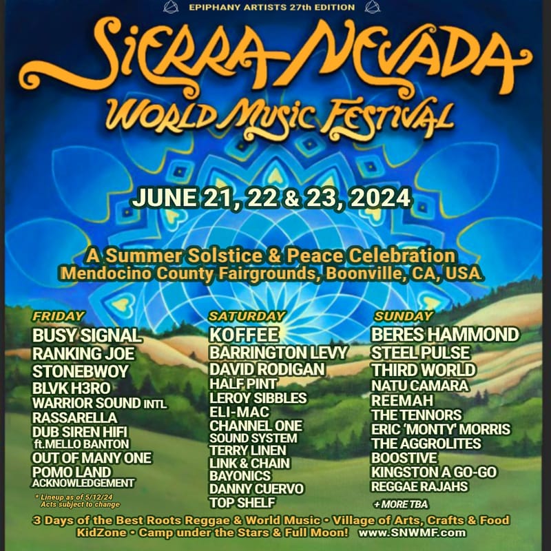 Sierra Nevada World Music Festival Announces Daily ArtistLineup