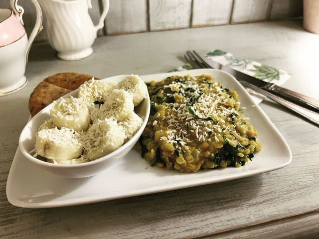 Spring Greens and Coconut Dhal