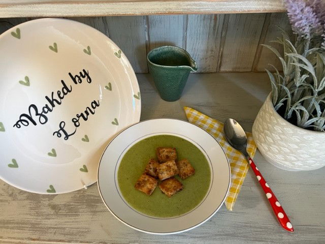 Vegetable Soup with "cheesy" croutons