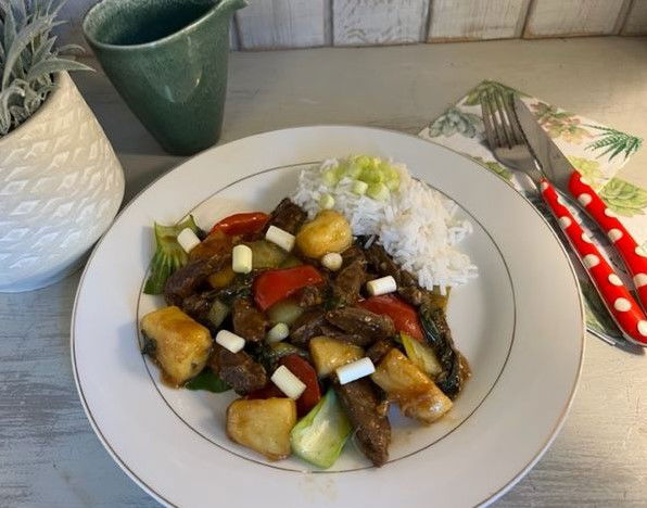 Pak Choi and Pineapple Stir Fry