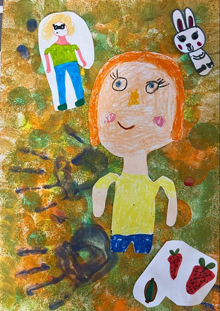 Self-portraits at Shelley First School with Reception Class.