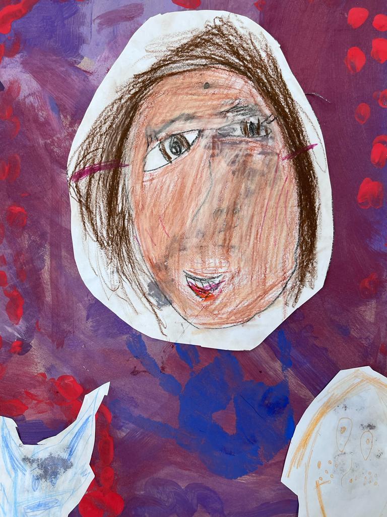 Year 1 mixed media self-portraits.