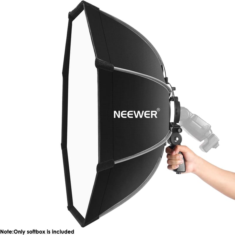 FGen Softbox, Octogonal Softbox avec 120W Réglable Lampe Photo LED 3000- 6500K, 2m Support Plus Puissant, pour la Photographie de Studio, Youtube, TikTok Enregistrement Vidéo
