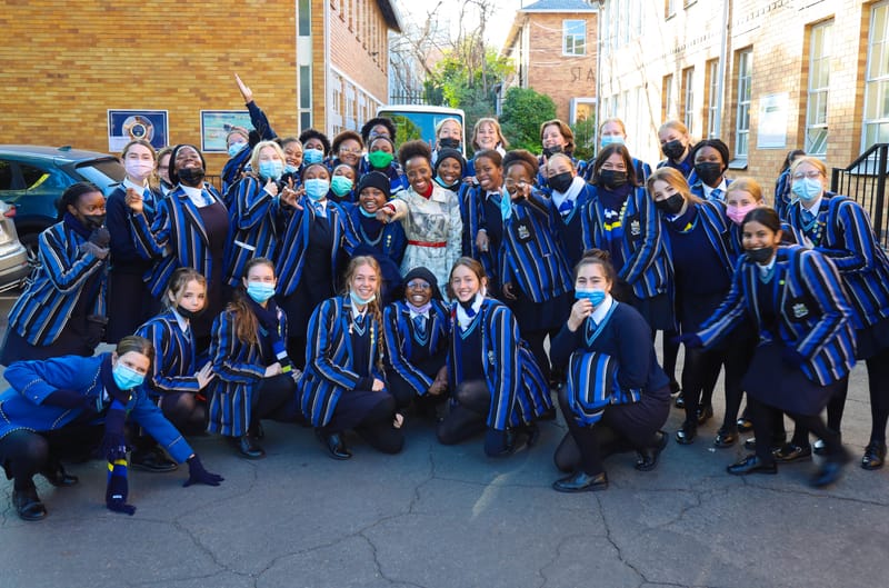 khanyi Mlambo celebrating Youth Day at School  Mother Teressa.