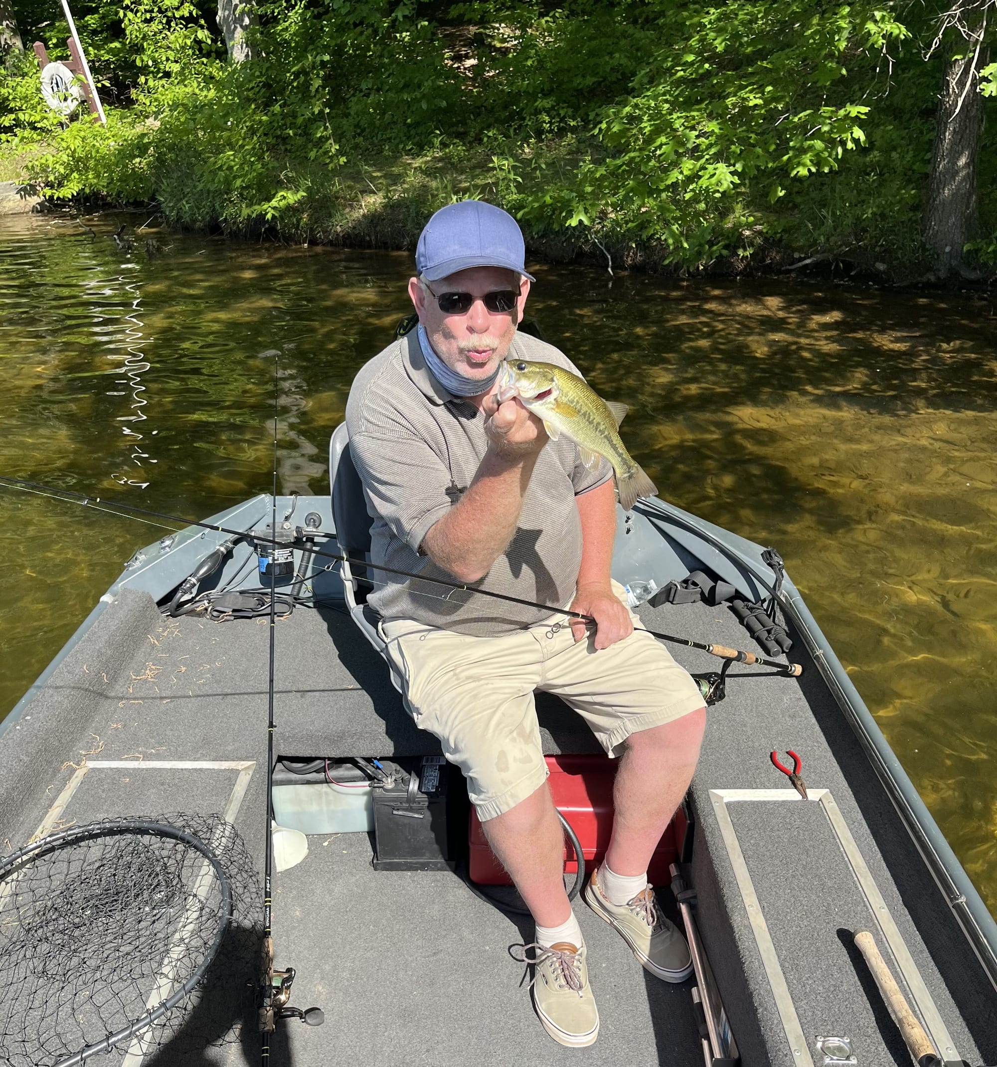 We caught well over 50 bass together