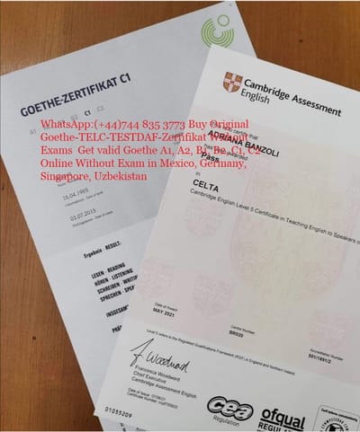 (ingeneral8dc@yahoo.com)Buy Goethe -TELC-TESTDAF-Zertifikat A1, A2, B1, B2, C1, C2 Online Without Exam