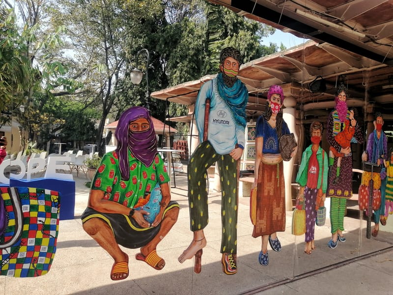  DEPLACEMENT OF EXISTENCE(2022) Plywood Cutouts over the mirror, 36x 7 feet