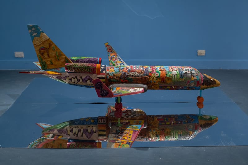 Airborne Crossroads (2023) Variable, Acrylic on Wood with Mirror Surface