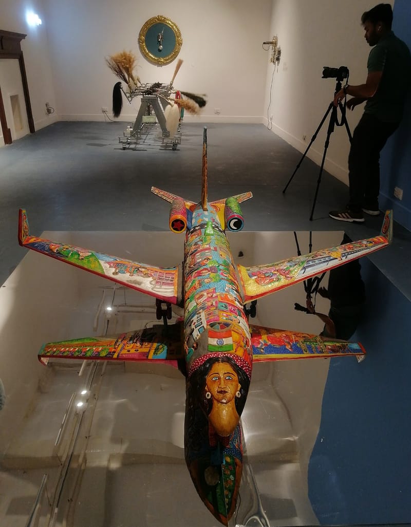 Airborne Crossroads (2023) Variable, Acrylic on Wood with Mirror Surface