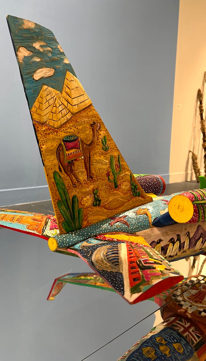 Airborne Crossroads (2023) Variable, Acrylic on Wood with Mirror Surface