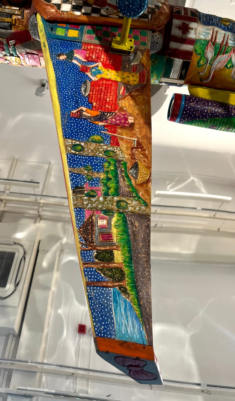 Airborne Crossroads (2023) Variable, Acrylic on Wood with Mirror Surface