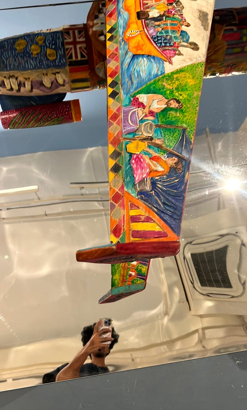 Airborne Crossroads (2023) Variable, Acrylic on Wood with Mirror Surface