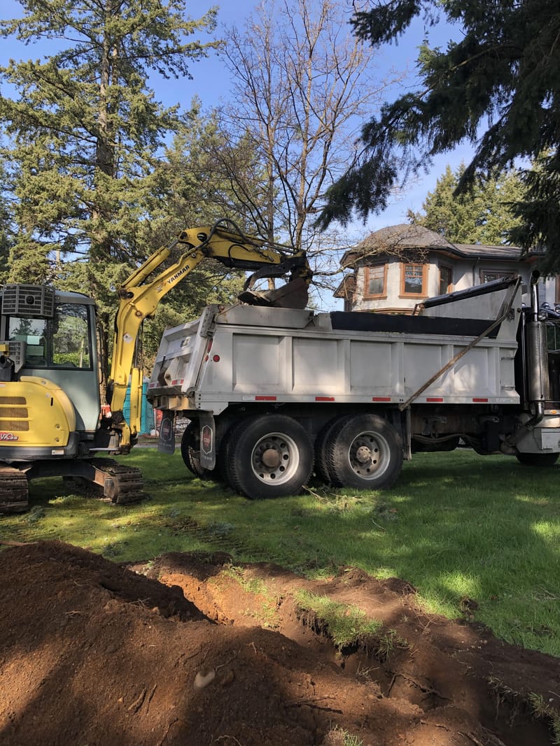 Removal and delivery of dirt, rock, and debries