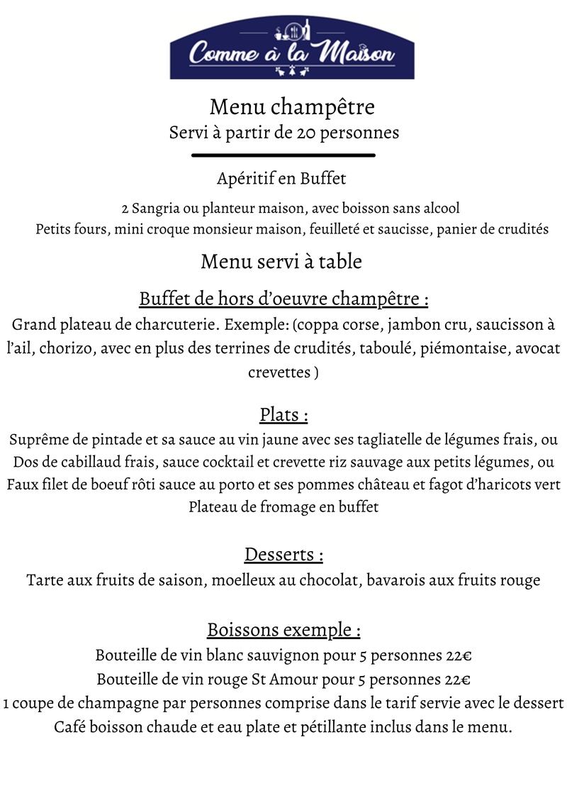 Menu Champêtre