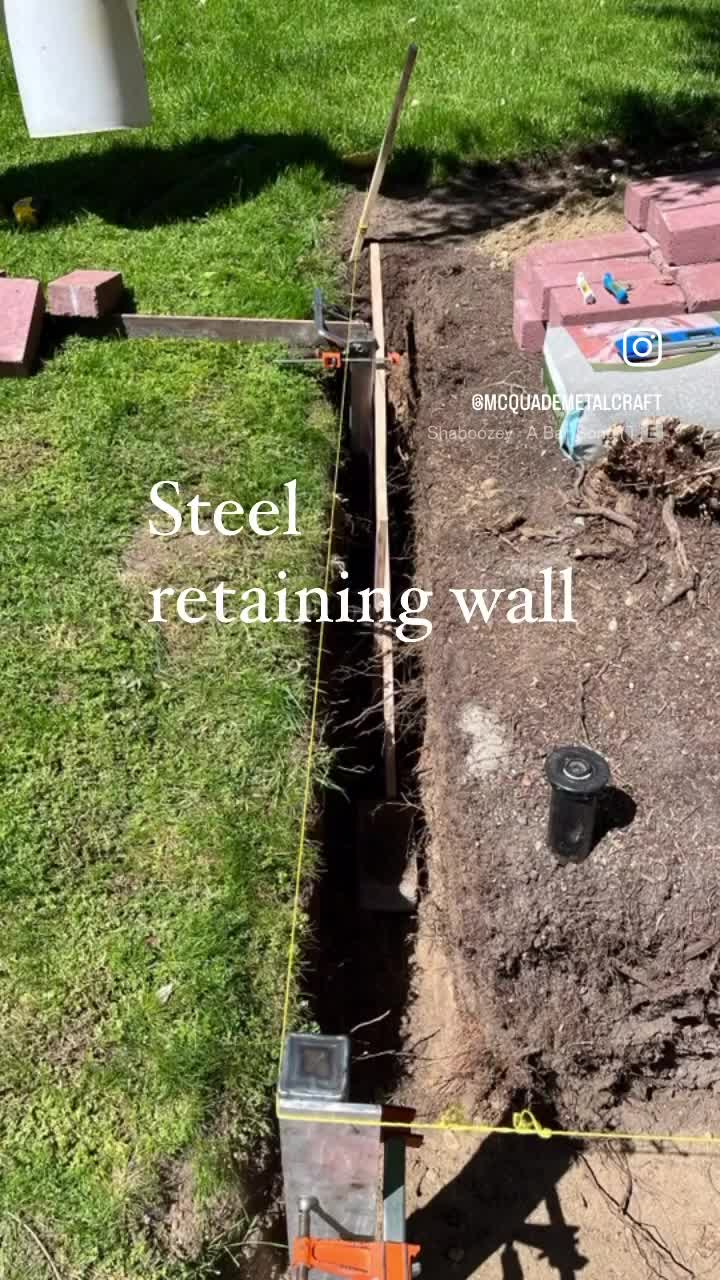 Steel Fence panels and retaining wall 