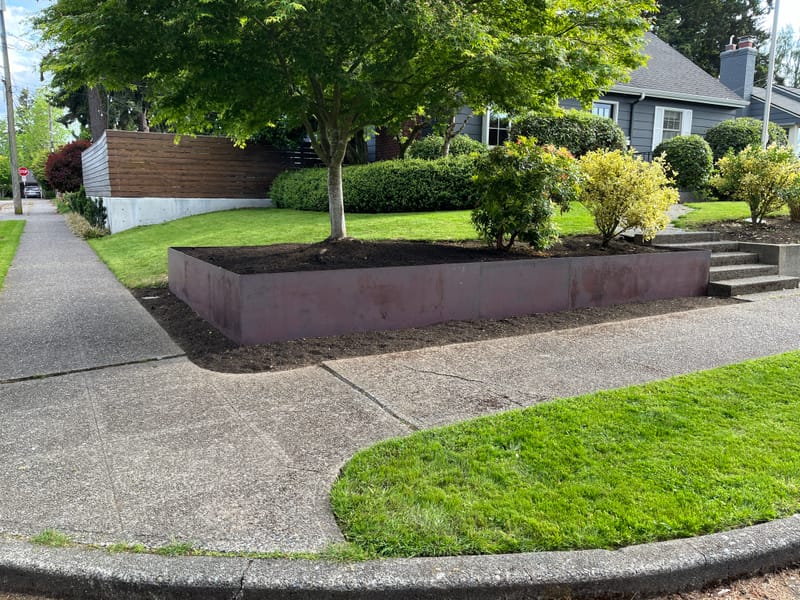 Steel Fence panels and retaining wall 