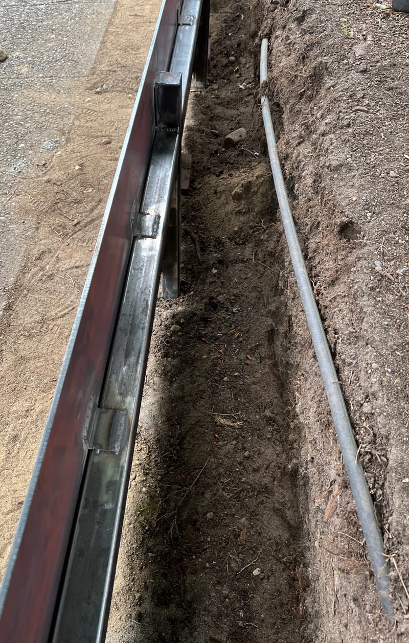 Steel Fence panels and retaining wall 