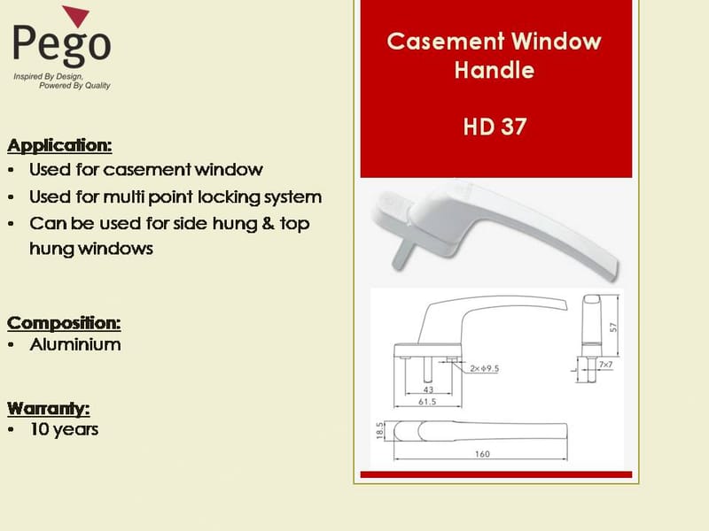 Casement window handle HD 37