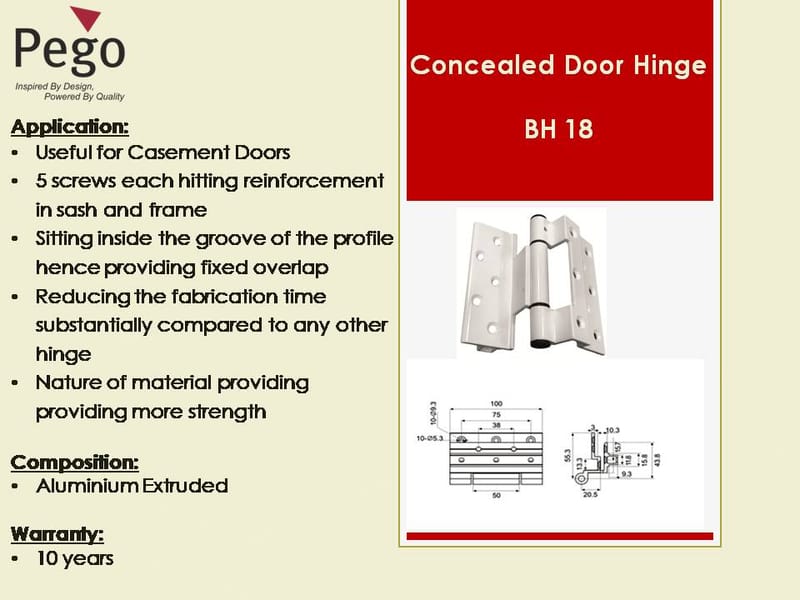 Concealed Door Hinge BH 18