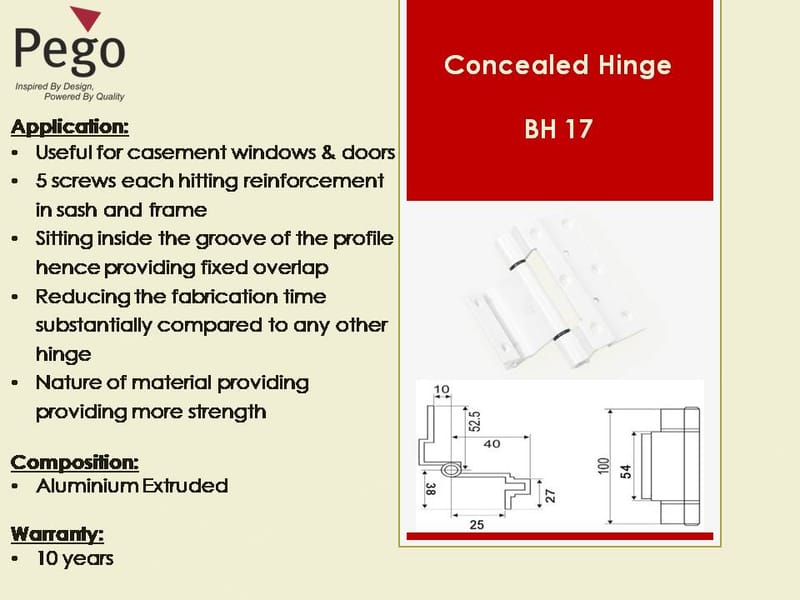 Concealed Window Hinge BH 17