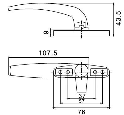 Single point window handle HD 09