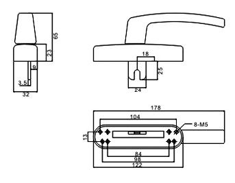 Cremone handle (Single Fork) HD 12