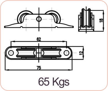 Double wheel ball bearing nylon roller SR 26-12