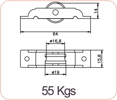 Single wheel ball bearing nylon roller SR 32