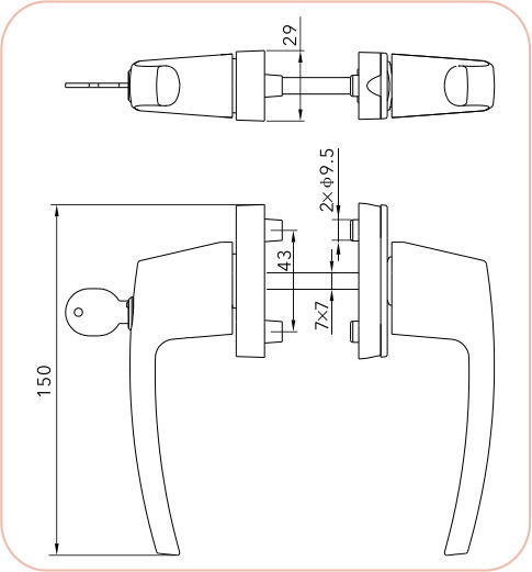 Casement Door Handle HD 36