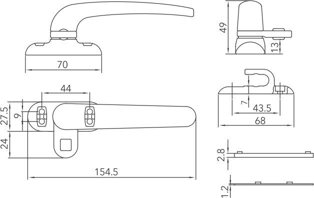 Single point window handle HD 06