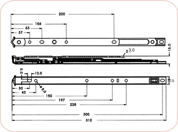 Stainless steel friction stay FS C