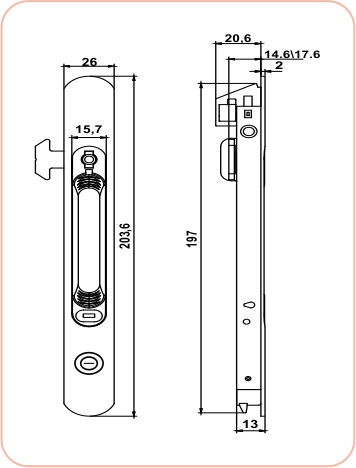 Sliding Door Lock With Key SL 14K