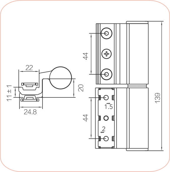 Heavy Duty Euro Hinge BH 06
