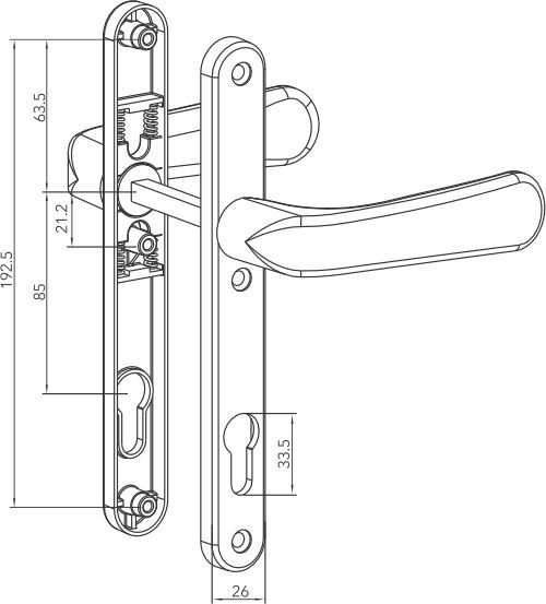 Mortice Handle HD 22P
