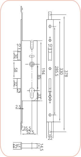 Multipoint Mortise Lock Body