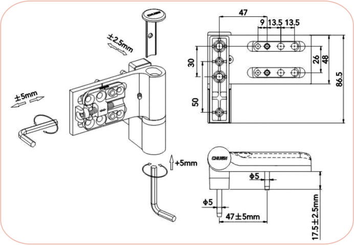 3 D Hinge BH 12(120)