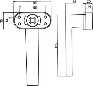 Mortice Handle HD 27