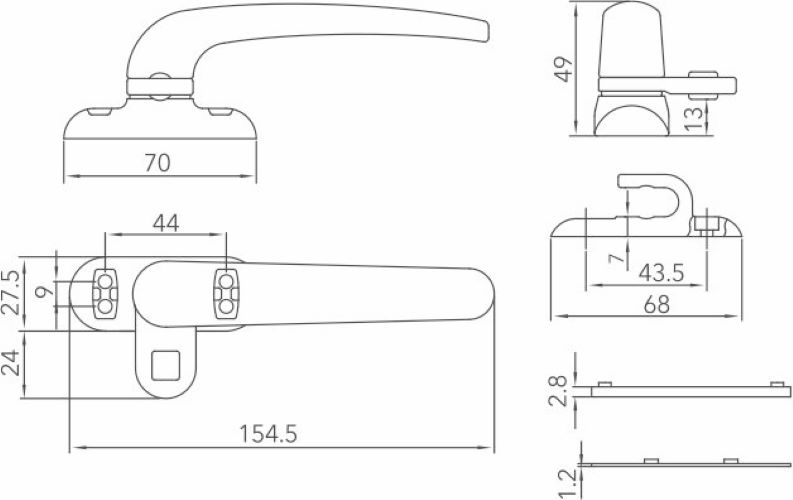 Single point window handle HD 10
