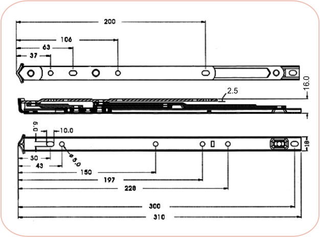 Stainless Steel Friction Stay FS B