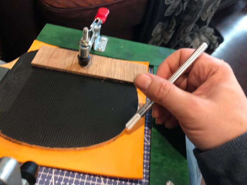 Use multiple passes when cutting the rubber to fit the blade