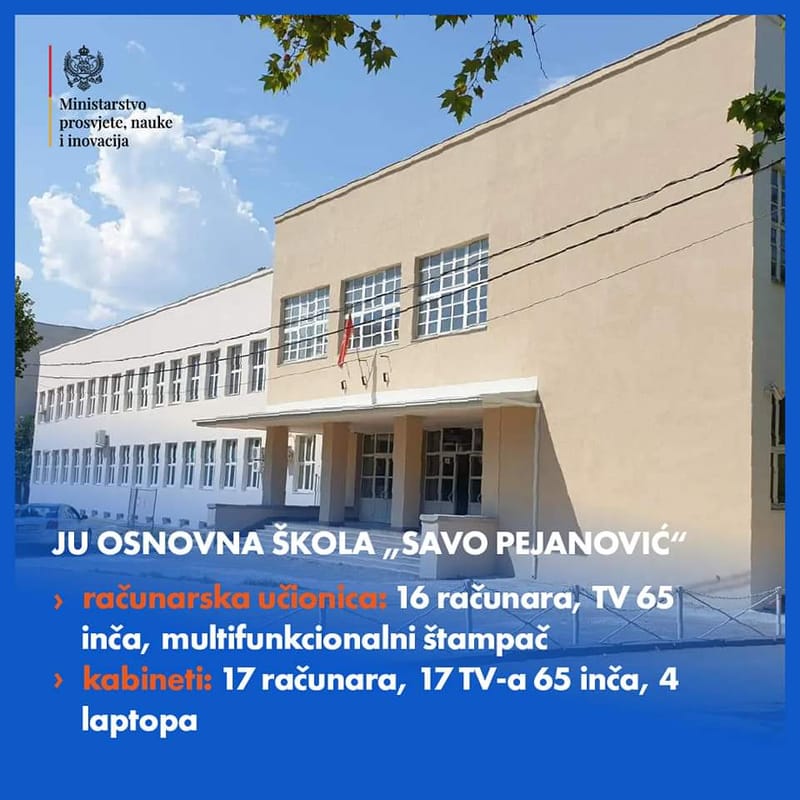 Instalacija računarske opreme u Osnovnoj školi ,, Savo Pejanović ''