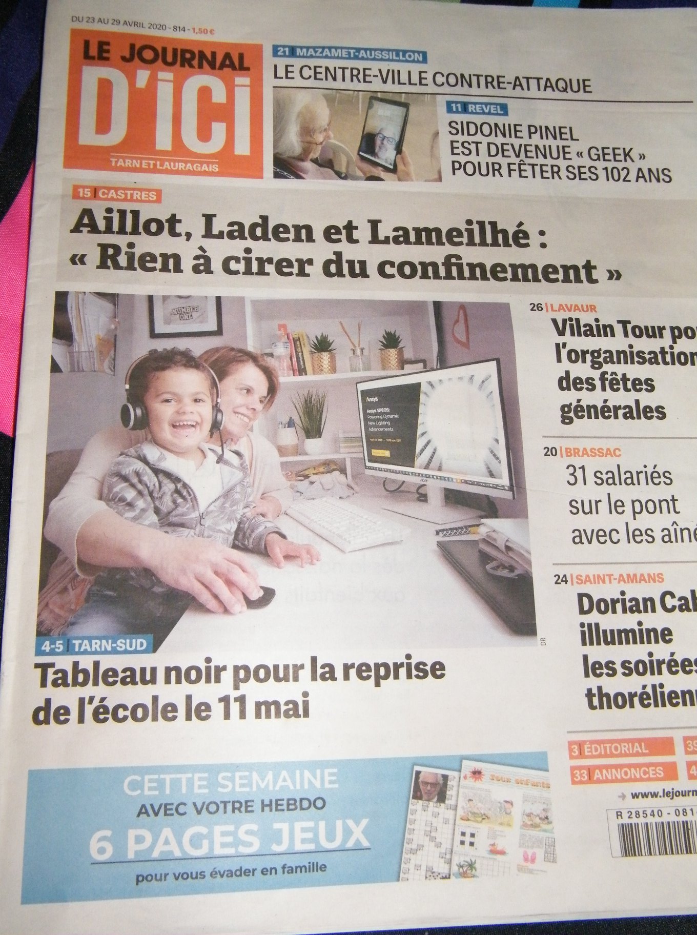 Journal d'ici jeudi 23/04/2020.