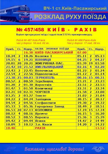 Урок 4.  Графік і розклад руху пасажирських поїздів та правила користування ними