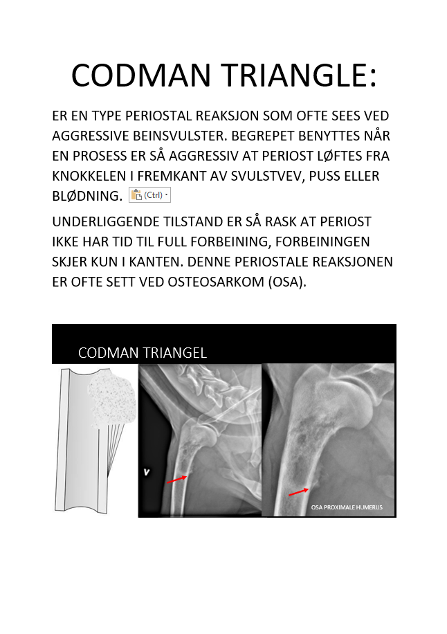 PERIOSTALE REAKSJONER