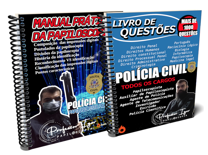 (COMBO 1.0) APOSTILA DE PAPILOSCOPIA E APOSTILA DE QUESTÕES