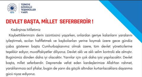 Devlet Başta, Millet  Seferberdir!