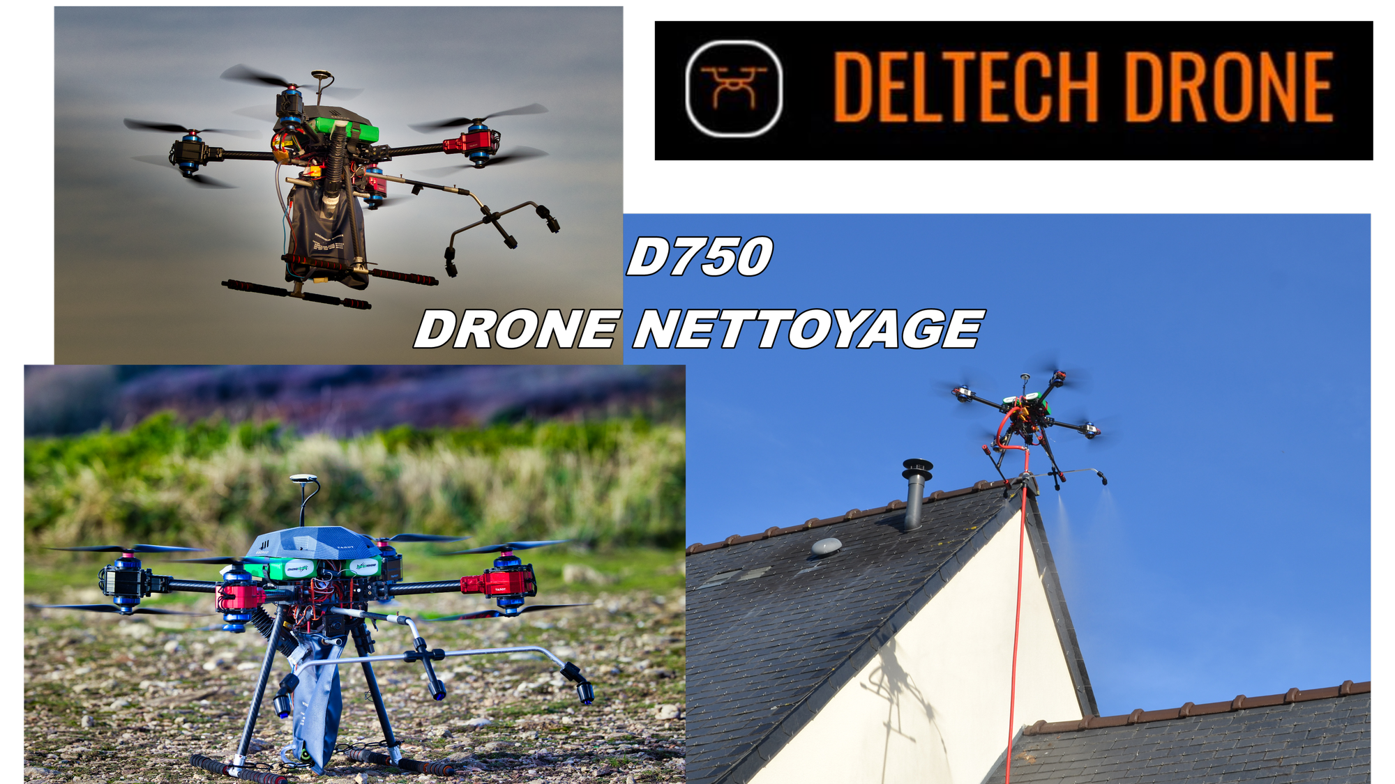 Nettoyage de toiture ou de structure complexe par drone