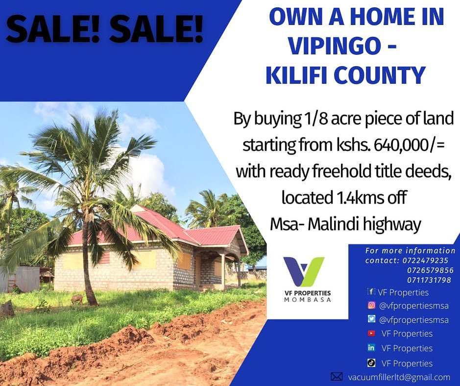 OWN A HOME IN VIPINGO - KILIFI COUNTY