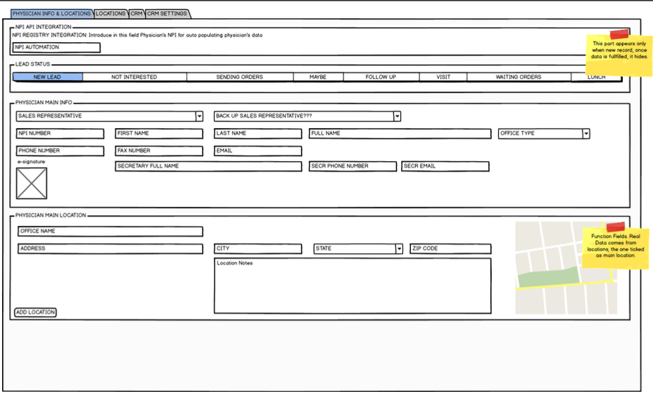 Medical CRM Analysis & Mockups