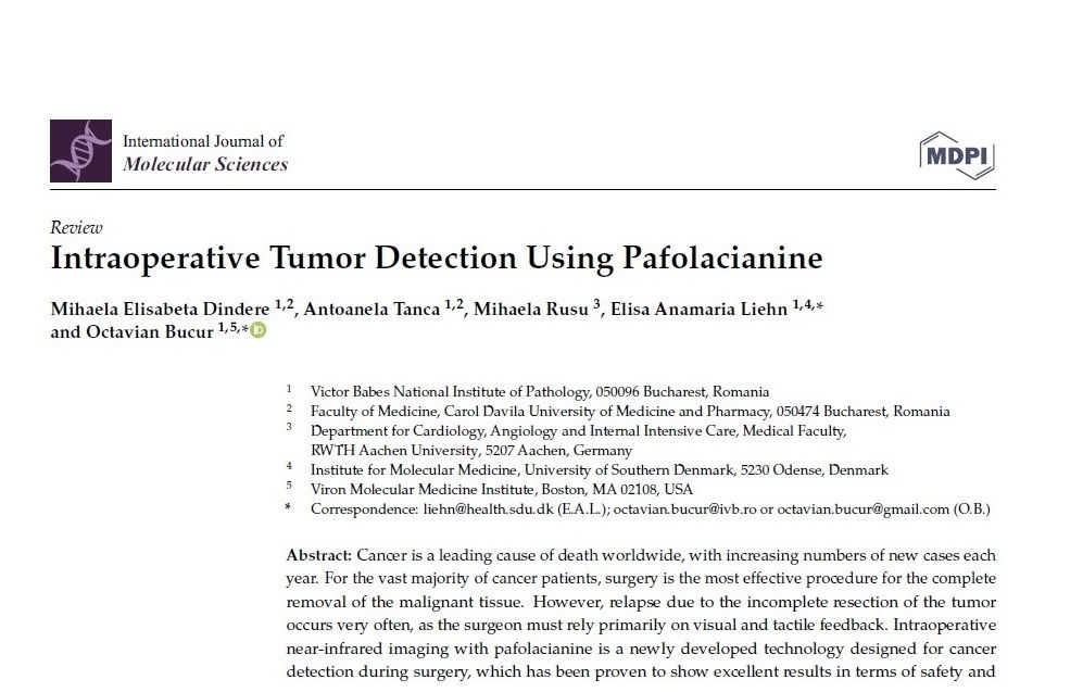 Manuscript by Mihaela Dindere is now published in International Journal of Molecular Sciences (IF 6,208)